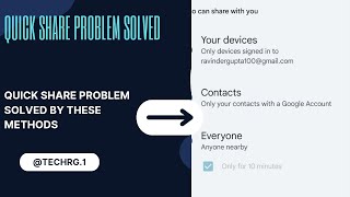 Quick Share Problem solution Quick Share Problem solution by these methods [upl. by Aillil]