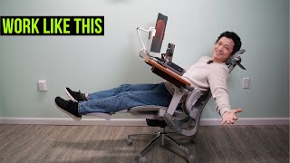 Recliner Workstation Design with Hbada E3 Ergonomic Office Chair [upl. by Swords]