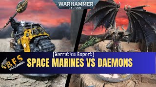 Space Marines vs Chaos Daemons Warhammer 40k Narrative Battle Report 10th Edition [upl. by Benildis]