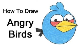 How to Draw Angry Birds Blue Bird [upl. by Rol]