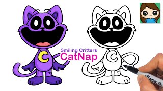 How to Draw CatNap Smiling Critters  Poppy Playtime [upl. by Barimah327]