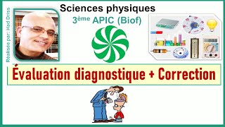 Evaluation diagnostique avec correction 3APICBiofSciences physiques [upl. by Velvet]