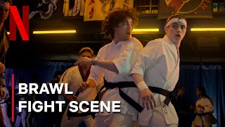 Cobra Kai Season 6 Part 2 The FULL Brawl Fight Scene [upl. by Yrrot866]