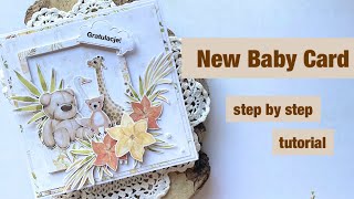 New Baby Card  Boho Baby collection  MonikaWeclewskaakapaperMona [upl. by Pry]