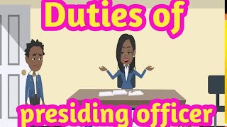 Duties of presiding officer  presiding officer duties  polling officers duty [upl. by Canice55]