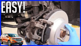 How to Replace Rear Brake Pads and Rotor Ford Edge 20152023  Sizes and Torque Specs [upl. by Relyt447]