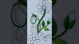 Easy Hand embroidery leaf stitch  Leaf embroidery designs for beginners  basic stitch shorts [upl. by Berty858]