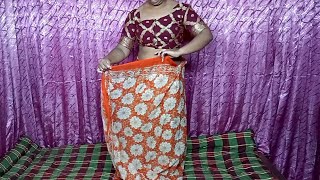 Cotton Printed Saree Wearing Style with Blouse  Perfect Steps  By Bengali Wear Media [upl. by Zosima]