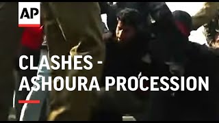 Clashes as police try to disperse Muslims taking part in Ashoura procession [upl. by Atiroc228]