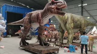 Waterproof T Rex Type Dinosaurs Life Size Jurassic Amusement Park Dinosaur [upl. by Drawe]