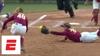 FSU beats Washington in WCWS Game 1 thanks to amazing divingcatch doubleplay  ESPN [upl. by Conners]