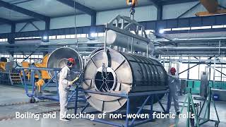 Boiling and drying process spunlacenonwoven nonwovenfabricmanufacturer ecofriendly cotton [upl. by Grosberg]