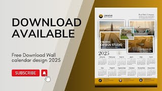 Free Download Wall calendar design 2025  Download here  Wall calendar  Happy New Year 2025 [upl. by Kinzer227]