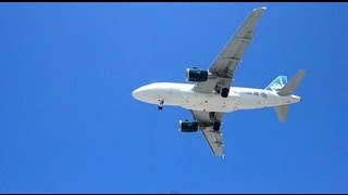 Plane Spotting Frontier Airlines Airbus A318 Turtle scheme  San Diego [upl. by Ahsenat]