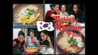 Making Korean FoodTteokbokki Kimchi Fried Rice BuDaeJiGae【Sweet Potato Islandvlog】 [upl. by Ettenauq]