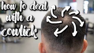 Tutorial on How to permanently fix and lay down a cowlick on the hairline barbertutorial [upl. by Kip923]