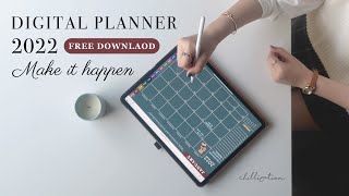 2022 Digital Planner with Hyperlinks  Free Template  GoodNotes on iPad [upl. by Mieka]