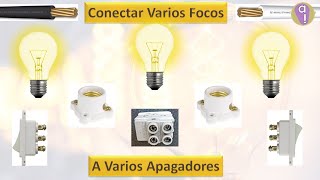 Como conectar varios Focos a varios Apagadores [upl. by Muirhead380]