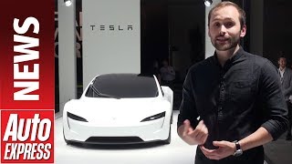 New Tesla Roadster revealed  first look at the 2020 electric sports car [upl. by Llehsram]