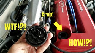 Removing A Stuck Oil Cap [upl. by Alidus]