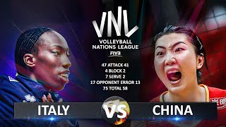 Italy vs China  Womens VNL 2024 [upl. by Merwyn]