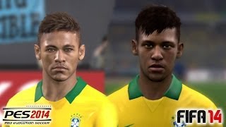 PES 2014 vs FIFA 14 Face Comparison BRASIL National Team [upl. by Silverstein]