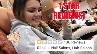 NAIL TECH GOES TO THE WORST REVIEWED NAIL SALON IN HER CITY shocked [upl. by Hainahpez]