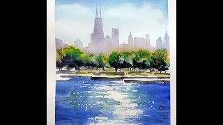 Watercolor demo of Chicago skyline  Tony Armendariz [upl. by Walther]