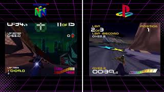 Wipeout VS Wipeout 64 Comparison N64 VS PS1 [upl. by Ahsiket468]