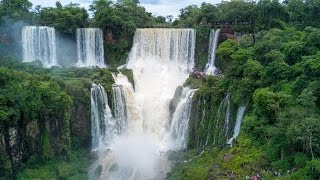 IGUAZU FALLS  Aerial  4k [upl. by Eniruam]