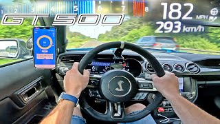 SHELBY GT500 is AMERICAN MUSCLE on GERMAN AUTOBAHN amp NO SPEED LIMIT [upl. by Nevets486]