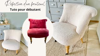 Réfection dun fauteuil 👉🏼 TUTO POUR DÉBUTANT [upl. by Bohon]