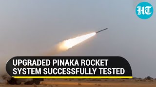 Boost for Army along LAC I Enhanced range Pinaka rocket launcher system successfully at Pokhran [upl. by Panther647]