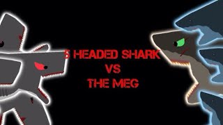 5 headed shark vs the Megalodon 5 headed shark attack vs the meg sticknodes animation [upl. by Nagorb]