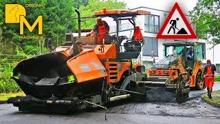 Paving My Street Modern Road Construction Asphalt Machine Vögele Super 1800 making new road 3 [upl. by Aonehc810]