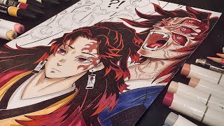 Drawing Demon Slayer  Yoriichi and Kokushibo Kimetsu No Yaiba [upl. by Alysia]