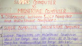 Super computer vs mainframe computerdifference between super computer amp mainframe computer in hindi [upl. by Sidhu315]