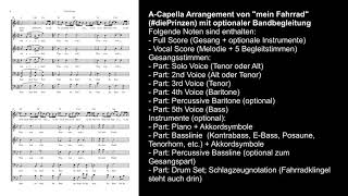 Mein Fahrrad  A Capella amp Chor Noten Arrangement diePrinzen [upl. by Hen]