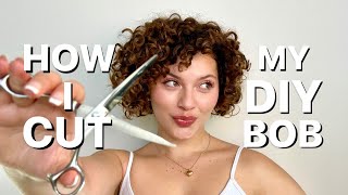 PROSTYLIST APPROACH TO A DIY BOB HAIRCUT ON CURLY HAIR [upl. by Geier]