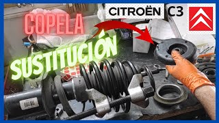 Cambiar copela del amortiguador delantero Citroën C3  Tutorial [upl. by Lekim277]