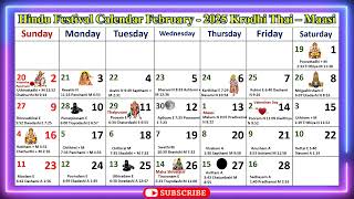 Hindu Festival Calendar February 2025 Krodhi Thai – Maasi [upl. by Tia959]