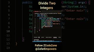 division operator in java subscribe ZafarEmpowers for more coding java javaprogramming [upl. by Noyek]