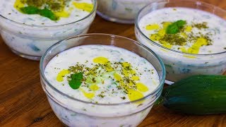 Cacik  Türkischer Zaziki  Türkische Vorspeise mit Joghurt und Gurken [upl. by Ellehcan644]