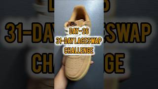 DAY26 LACESWAP CHALLENGE laceswap nikeairforce1 sneakers shorts saillaces [upl. by Rajewski]