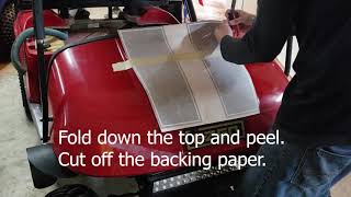 EZGO Golf Cart Hood Decal Install Video [upl. by Hsirk]