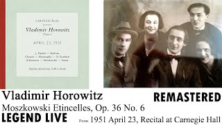 Vladimir Horowitz MoszkowskiHorowitz Etincelles Op 36 No 6 1951423 [upl. by Noit]