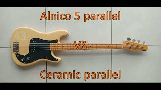 Alnico 5 VS Ceramic Thunderbird pickup parallel mode [upl. by Darin222]