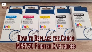 How to Replace the Canon MG5750 Printer Cartridges [upl. by Luanni127]