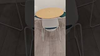 Boss Design Round  Circular Table Maple  Grey W1000mm w 3 x Chairs White  Blue For Sale [upl. by Conrad]