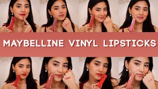 Maybelline Vinyl Lipsticks  Swatches  Review  AD [upl. by Rainwater]